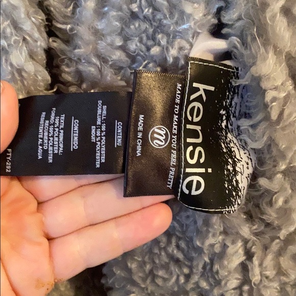 Kensie Ladies grey teddy bear coat - Picture 3 of 4